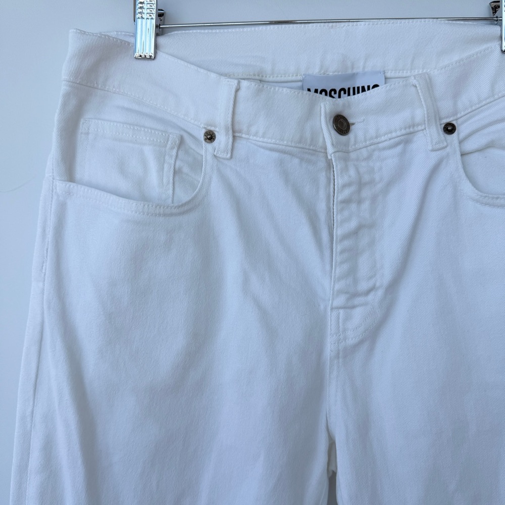 Moschino Men's White Slim Straight Jeans - Picture 2 of 7